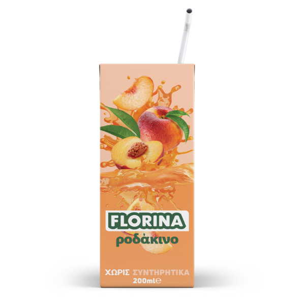 FLORINA ΧΥΜΟΣ  ΡΟΔΑΚΙΝΟ  ΝΕΚΤΑΡ 200ML*30Τ