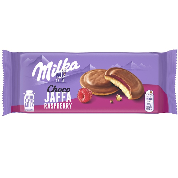 MILKA ΜΠΙΣΚ. RASBERRY  JAFFA 147ΓΡ*24