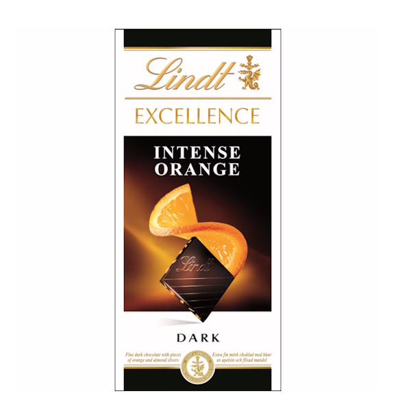 LINDT ΜΑΥΡΗ ΣΟΚ. ΠΟΡΤΟΚΑΛΙ  20Τ  100ΓΡ