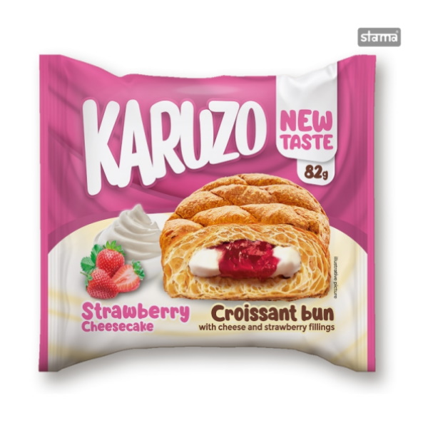 KARUZO CREAM PITA 82g WITH STRAWBERRY CHEESECAKE CREAM 24τεμ