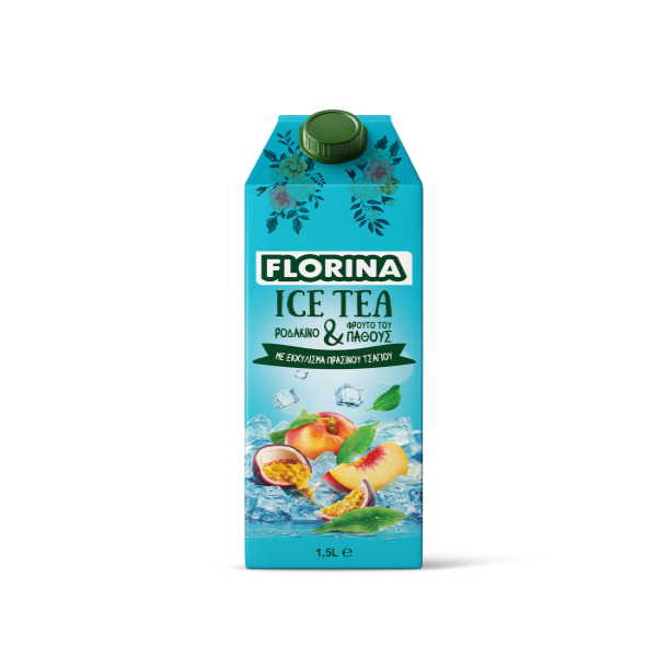 FLORINA ICE TEA  ΡΟΔΑΚΙΝΟ & PASSION FRUITS 500ML*6Τ