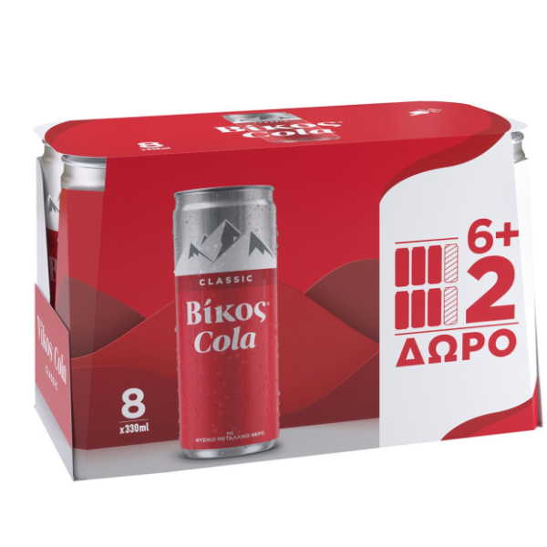 ΒΙΚΟΣ ΚΟΥΤΙ  ΚΟΛΑ 8 PACK (6+2)ΣΕΤ 330ML *24T