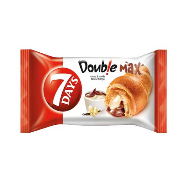 7D ΚΡΟΥΑΣΑΝ DOUBLE MAX ΚΑΚΑΟ & ΒΑΝΙΛΙΑ 92ΓΡ*20Τ