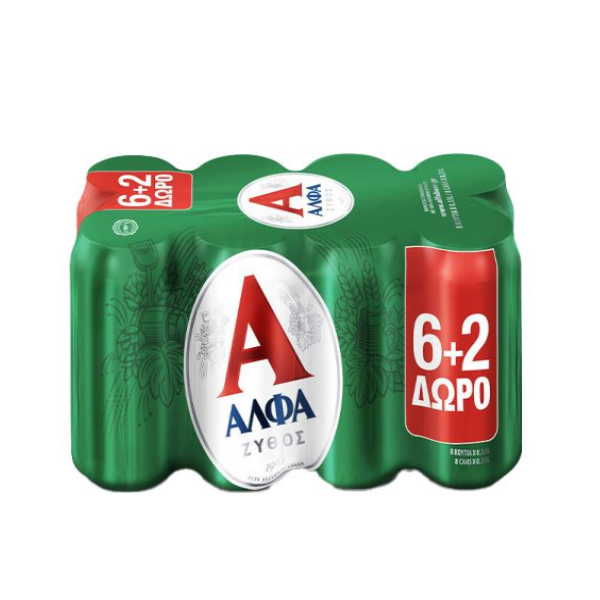 ΜΠΥΡΑ ΑΛΦΑ ΚΟΥΤΙ 330ML 6+2 ΔΩΡΟ 3Χ8PACK