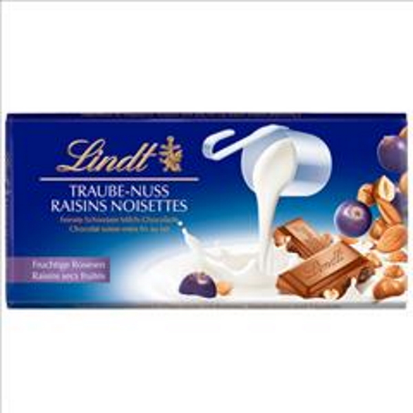 ΣΟΚΟΛΑΤΑ LINDT ΣΤΑΦΥΔΑ-ΞΗΡΟΙ ΚΑΡΠΟΙ 2024 12Τ/Κ 100ΓΡ