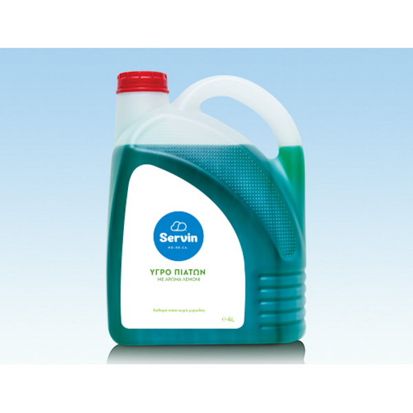 SERVIN ΥΓΡΟ ΠΙΑΤΩΝ LEMON 4L*4Τ