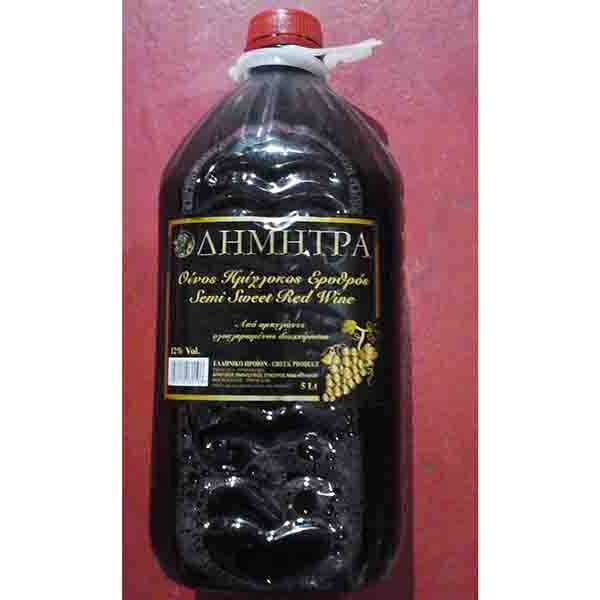 ΔΗΜΗΤΡΑ ΚΡΑΣΙ ΗΜΙΓ.ΕΡΥΘΡΟΣ 5L*ΠΛΑΣΤΙΚΟ