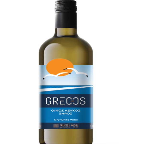 ΚΡΑΣΙ ΝΙΚΟΛΑΟΥ GRECOS ΟΙΝΟΣ ΛΕΥΚΟΣ ΞΗΡΟΣ 750ML*12ΤΕΜ