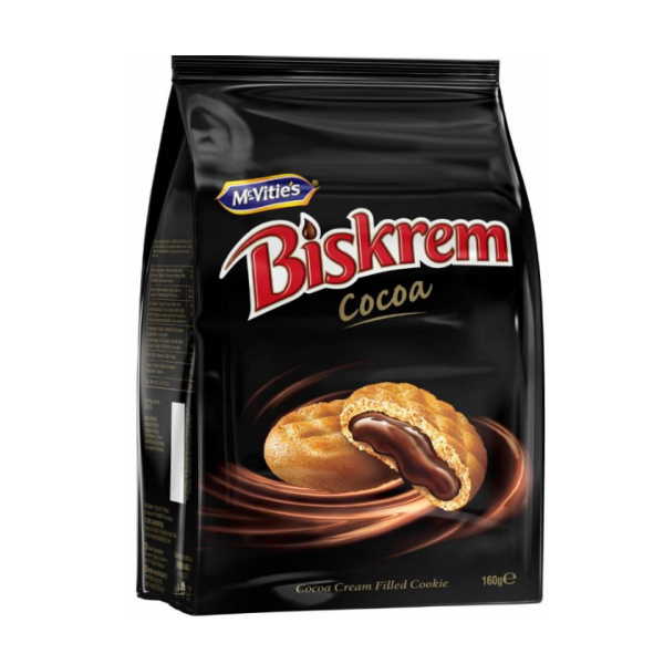 ΜΠΙΣΚΟΤΑ BISKREM ΚΑΚΑΟ 160ΓΡ* 12Τ MCVITIES