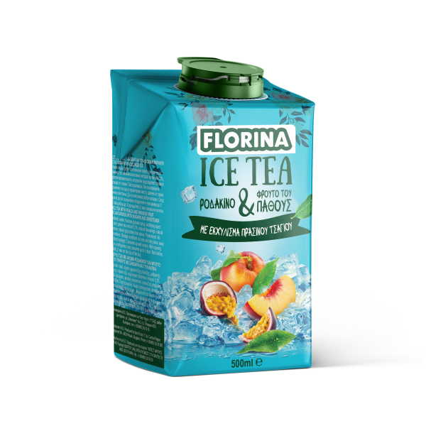 FLORINA ICE TEA  ΡΟΔΑΚΙΝΟ & PASSION FRUITS 500ML*6Τ