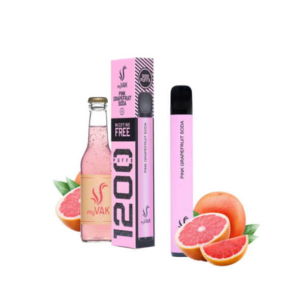 MY VAK ΗΛ.ΤΣΙΓΑΡΟ 1200 GRAPEFRUIT SODA  ΧΩΡΙΣ ΝΙΚΟΤΙΝΗ 10Τ