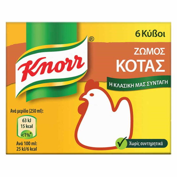 ΚΥΒΟΣ ΚΟΤΑΣ KNORR (6ΚΥΒΟΙ) 60GR*24T