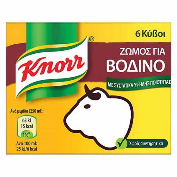 ΚΥΒΟΣ ΒΟΔΙΝΟ KNORR (6ΚΥΒΟΙ) 60GR*24T