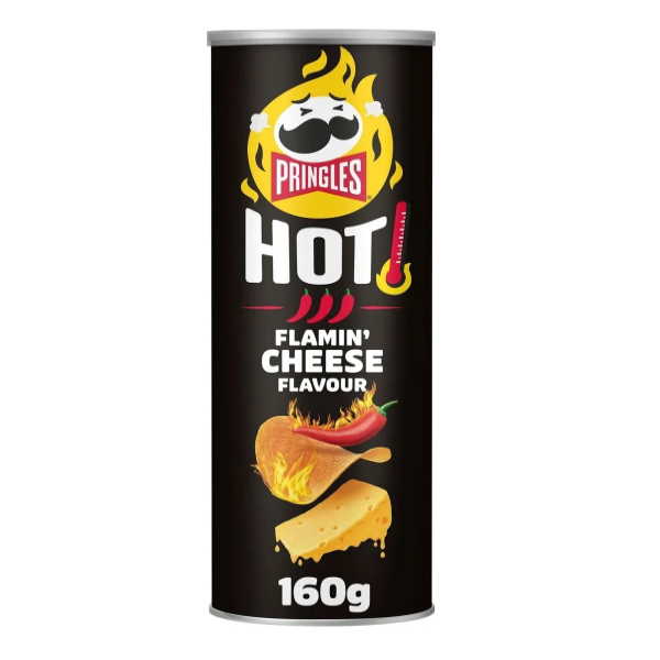 PRINGLES HOT FLAMIN CHEESE 19Τx160GR