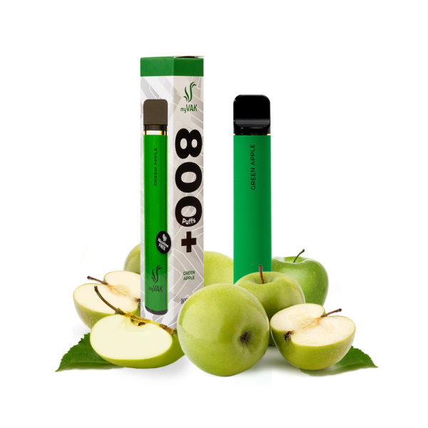 MY VAK ΗΛ.ΤΣΙΓΑΡΟ 1200 GREEN APPLE ΧΩΡΙΣ ΝΙΚΟΤΙΝΗ 10Τ