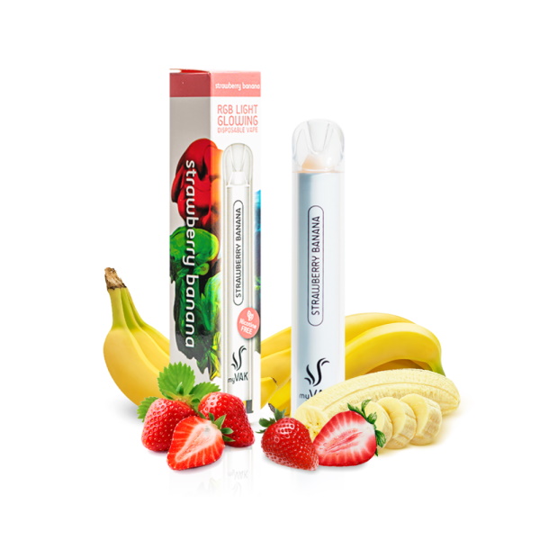 MY VAK ΗΛ.ΤΣΙΓΑΡΟ LED STRAWBERRΥ-BANANA ΧΩΡΙΣ ΝΙΚΟΤΙΝΗ 10Τ