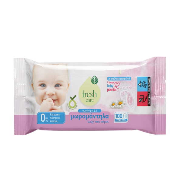 ΜΩΡΟΜΑΝΤΗΛΑ BABY POWDER 100Φ*24Τ FRESH CARE