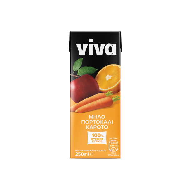 ΧΥΜΟΣ VIVA Φ.Χ. ΜΗΛΟ-ΚΑΡΟΤΟ-ΠΟΡΤ.250ML*27Τ