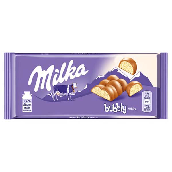 MILKA BUBBLY WHITE 90GR*15T
