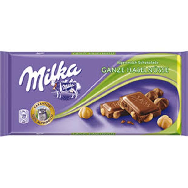 MILKA WHOLE HAZELNUTS 95GR*17TEM