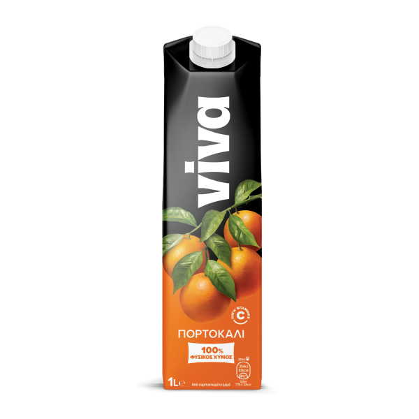 ΧΥΜΟΣ VIVA ΦΥΣ.ΠΟΡΤΟΚΑΛΙ 1L*12T 100%