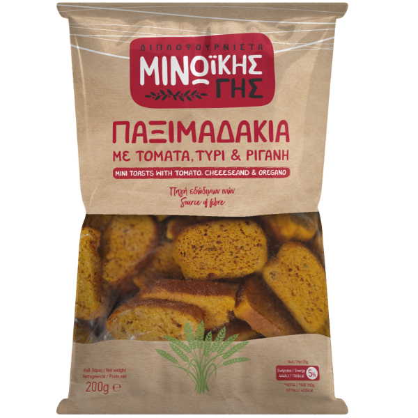 ΜΙΝΩΙΚΗ ΓΗ ΠΑΞΙΜΑΔΑΚΙΑ ΤΟΜΑΤΑ ΤΥΡΙ & ΡΙΓΑΝΗ 200ΓΡ*20Τ