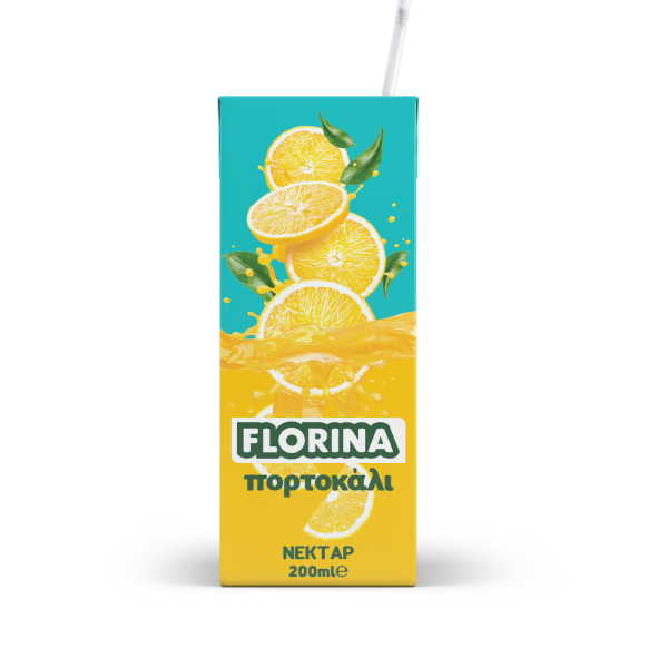 FLORINA ΧΥΜΟΣ ΠΟΡΤΟΚΑΛΙ ΝΕΚΤΑΡ 200ML*30Τ