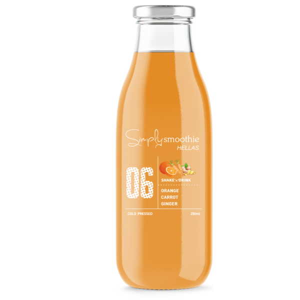 SIMPLY SMOOTHIE Ν.6 ΠΟΡΤΟΚ-ΚΑΡΟΤΟ-ΤΖΙΝΤΖΕΡ 250ML*6ΤΕΜ