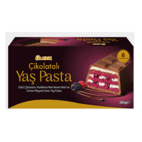 ΚΕΙΚ ΜΕ ΣΟΚΟΛΑΤΑ RED VELVET &ΦΡΟΥΤΑ ΔΑΣΟΥΣ 395ΓΡ*6Τ ULKER