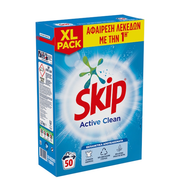 SKIP ΣΚΟΝΗ ΠΛΥΝΤΗΡΙΟΥ ACTIVE CLEAN 50ΜΕΖ * 3.250 KG