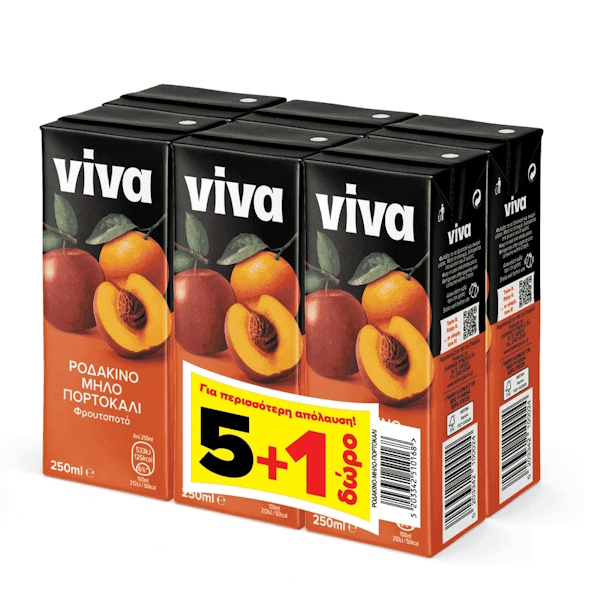ΧΥΜΟΣ VIVA Φ.Χ. ΚΟΚΤΕΙΛ ΝΕΚΤΑΡ  4X(5+1ΔΩΡΟ)*250ML