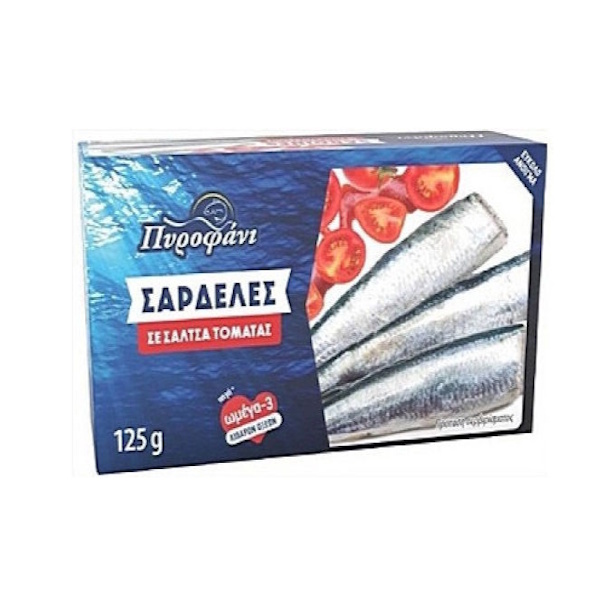ΣΑΡΔΕΛΑ ΠΥΡΟΦΑΝΙ ΣΕ ΣΑΛΤΣΑ ΝΤΟΜΑΤΑ  125GR*50Τ