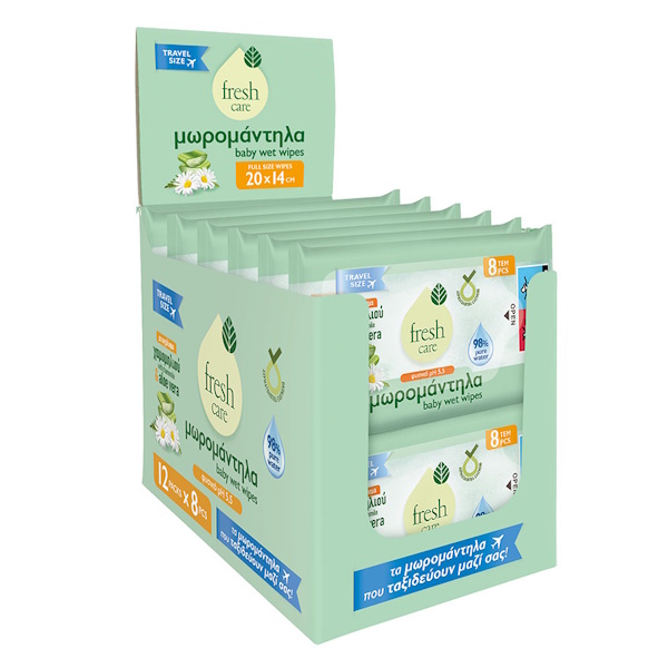 DISPLAY ΜΙΝΙ ΜΩΡΟΜΑΝΤΗΛΑ ΑΛΟΗ (12PACS) TRAVEL*16T FRESHCARE
